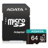 ADATA V30S/micro SDXC/64GB/95MBps/UHS-I U3 / Class 10/+ Adaptér