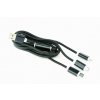 GEMBIRD USB 3-in-1 charging cable, black, 1 m