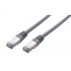 Kabel C-TECH patchcord Cat5e, FTP, šedý, 2m