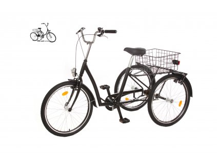 Tříkolka STANDARD 24 - jedno rychlostní (1) titulka - černá