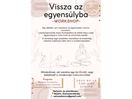 Belépőjegy a " Vissza az egyensúlyba - workshop"