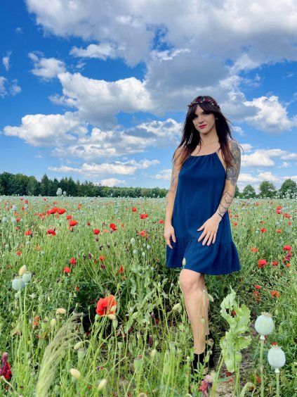 DÍVČÍ Šaty NAOMI POSEIDON MUŠELÍN