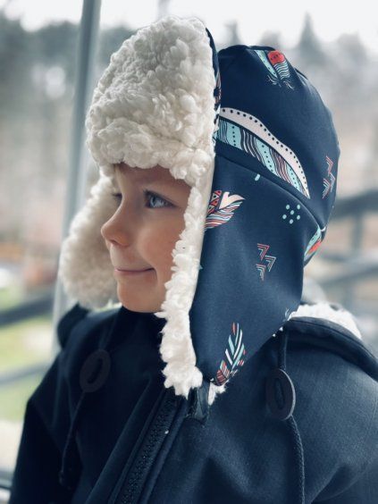 SOFTSHELLOVÁ beranice s beránkem FEATHERS - DĚTSKÁ