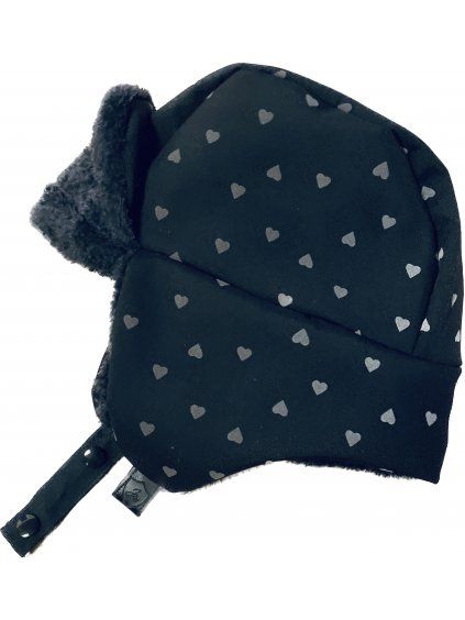 REFLEXNÍ  SOFTSHELLOVÁ beranice s fleecem BLACK HEARTS - DĚTSKÁ