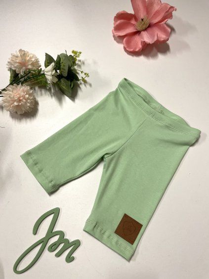Dívčí úpletové kraťasy PASTEL GREEN