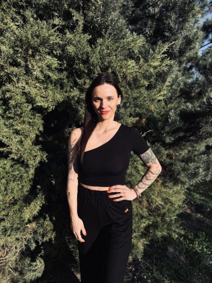 Dámský CROP TOP ONE-SIDE Black