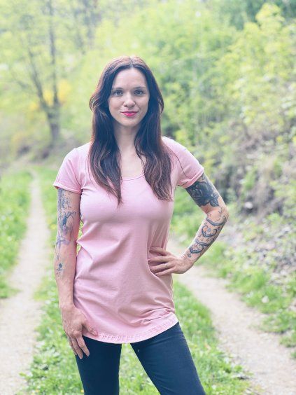 Dámské Triko LONG Light Pink (krátký rukáv)