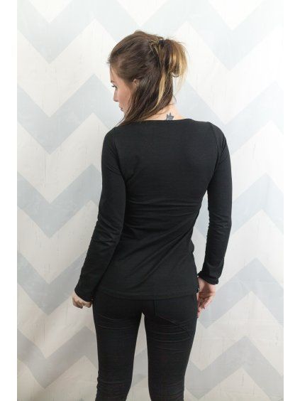 DÁMSKÉ Legíny z teplákoviny BASIC Black (delší verze)