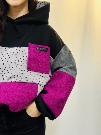 Dámská PATCHWORK Oversize Hoodie 6