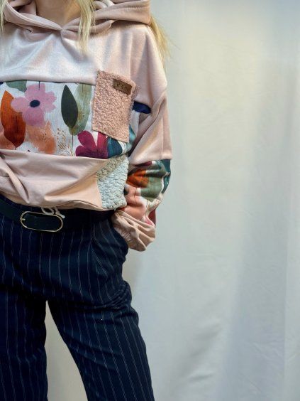 Dámská PATCHWORK Oversize Hoodie 9