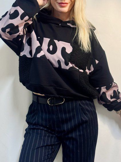 Dámská PATCHWORK Oversize Hoodie 10