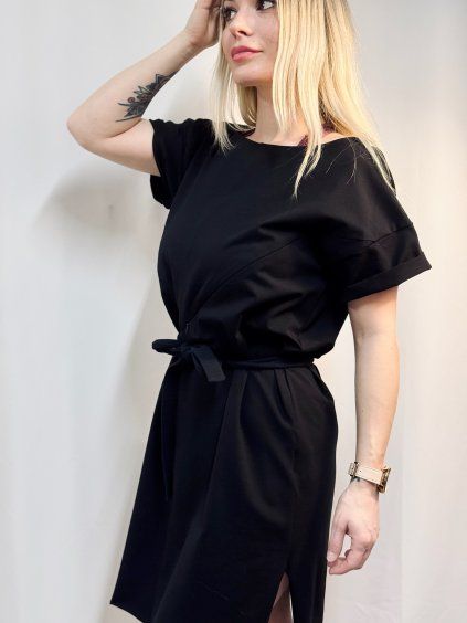 DÁMSKÉ ŠATY S ROZPARKY BLACK