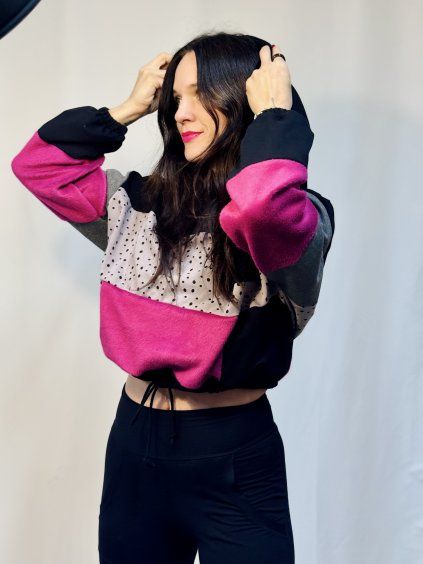 Dámská PATCHWORK Oversize Hoodie 13