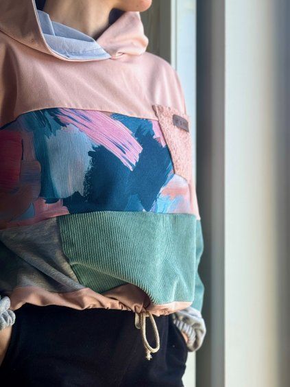 Dámská PATCHWORK Oversize Hoodie 19