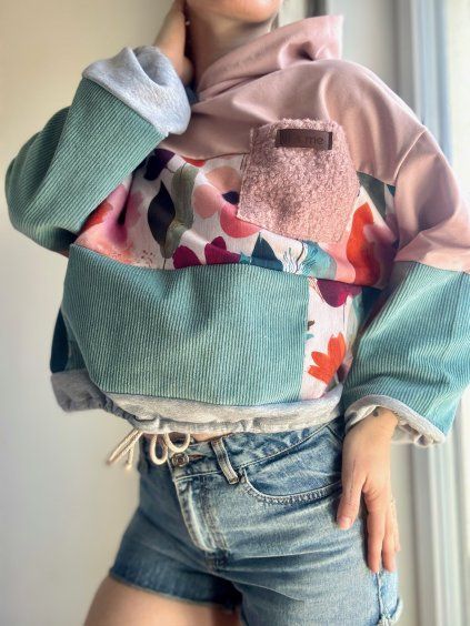 Dámská PATCHWORK Oversize Hoodie 20