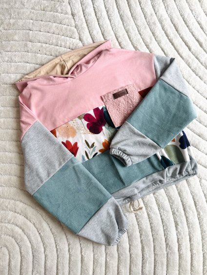 Dámská PATCHWORK Oversize Hoodie 21
