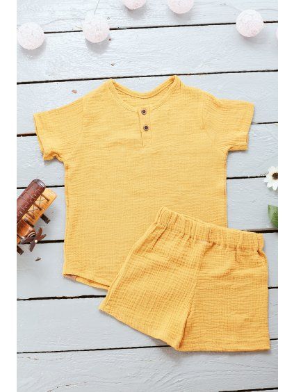 Mušelínkový set SCANDIC Mustard - Chlapeček
