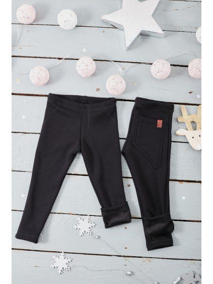 Dětské hřejivé zimní TERMO LEGÍNY BLACK WARMKEEPER