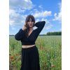 Lehoučký DÁMSKÝ Viskózový CROP TOP ESPAÑA Black
