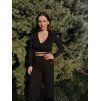 Lehoučký DÁMSKÝ Viskózový CROP TOP CALI Black