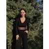 Lehoučký DÁMSKÝ Viskózový CROP TOP CALI Black