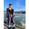 DÁMSKÝ kabát LEATHER DARK POSEIDON Long