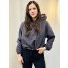 Dámská CROP OVERSIZE mikina DARK GREY