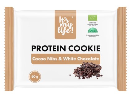BIO proteinový cookie - kakaové boby s bílou čokoládou
