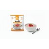 Create a product photo for raspberry chia porridge with the raspberry chia porridge package in the