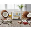 Create a nice image in a healthy snack setting with the coconut and almond protein cookie package fr (1)