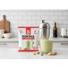 Create a nice image in a kitchen setting with the pistachio protein cocktail package from subject 1