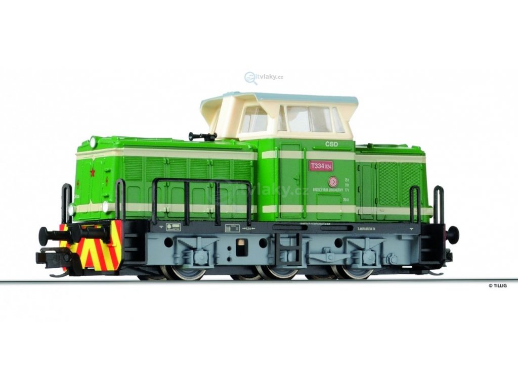 ARCHIV TT - dieselová lokomotiva T334.024 zelená, ČSD rosnička / TILLIG 04611