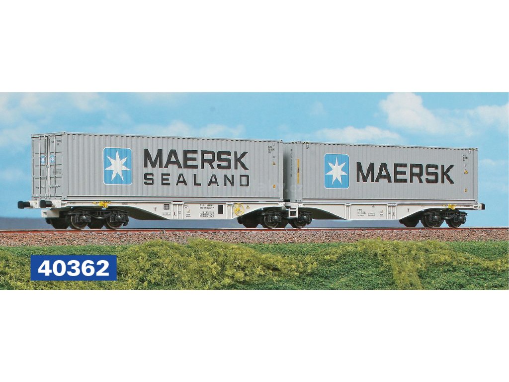 H0 - dvojitý kontejnerový vůz ČD Cargo Sggmrss + COSCO + MAERSK / A.C.M.E. 40364