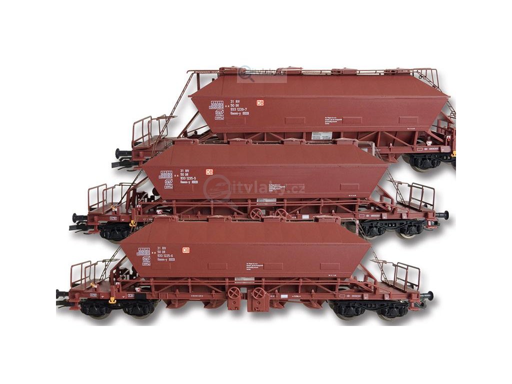 TT - Set 3 vozů pro přepravu sypkých hmot řady Uaoos 9331 / Kuehn 51420