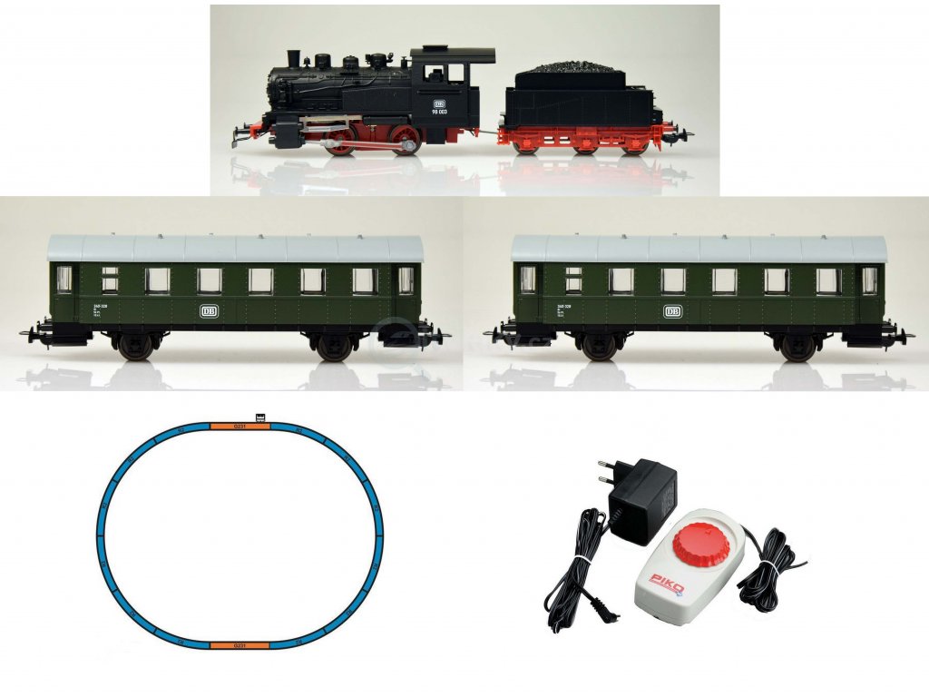 H0 - Startset HOBBY s parní lokomotivou a osobními vozy / PIKO 57110