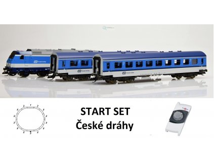 TT - START SET lokomotiva TRAXX + osobní vozy ČD / Tillig 01442