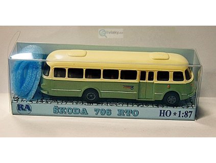 H0 - autobus Škoda 706 RTO bílá/zelená / Došlý 101200
