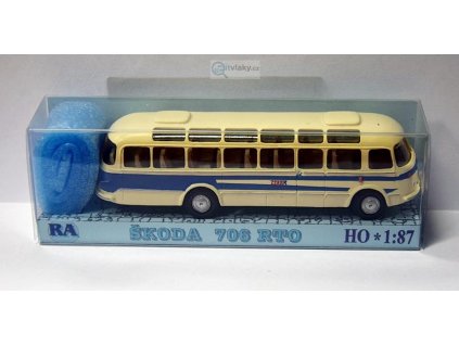 H0 - autobus Škoda 706 RTO bílá/modrá / Došlý 101301