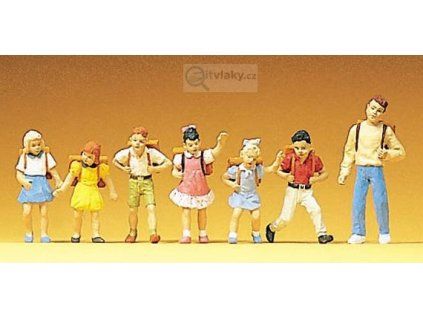H0 - Školáci, 7 figurek / Preiser 10181