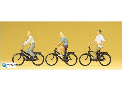 H0 - Cyklisté, 3 figurky / Preiser 10336