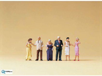 H0 - Hosté na večírku, 6 figurek / Preiser 10436