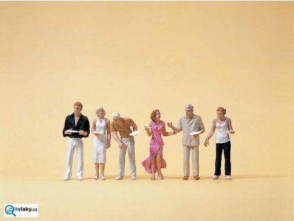 H0 - Hosté v bufetu, 6 figurek / Preiser 10440