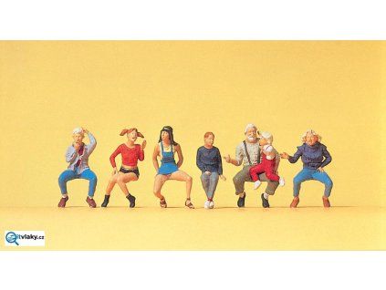 H0 - Děda s dětmi, 7 figurek / Preiser 10536