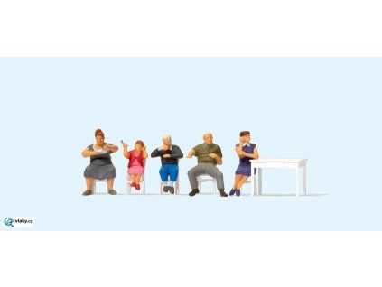 H0 - U stolu, 5 figurek / Preiser 10577