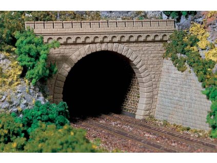 H0 - 2 dvoukolejné tunelové portály / Auhagen 11343