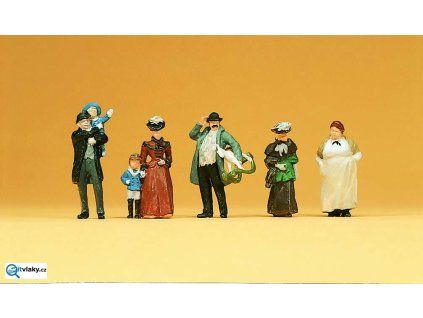 H0 - Postavy r.1900, 7 figurek / Preiser 12176
