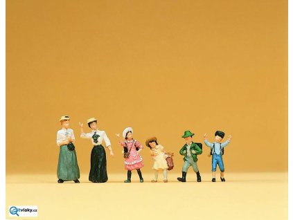 H0 - Ženy a děti r.1900, 6 figurek / Preiser 12194