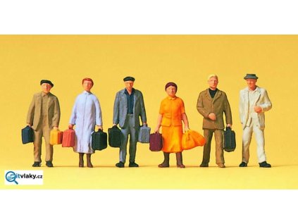 H0 - Cestující, 6 figurek / Preiser 14019