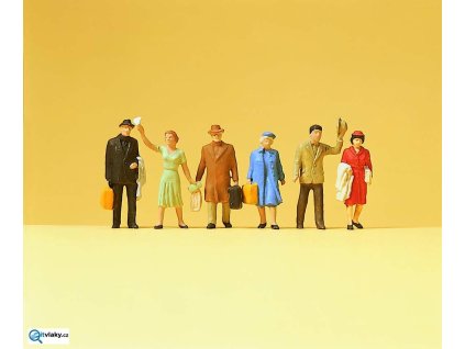 H0 - Cestující, 6 figurek / Preiser 14020