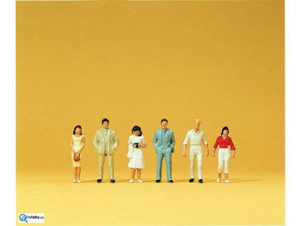 H0 - Cestující, 6 figurek / Preiser 14022